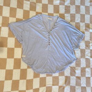 Simply Southern Sky Blue V-Neck Blouse